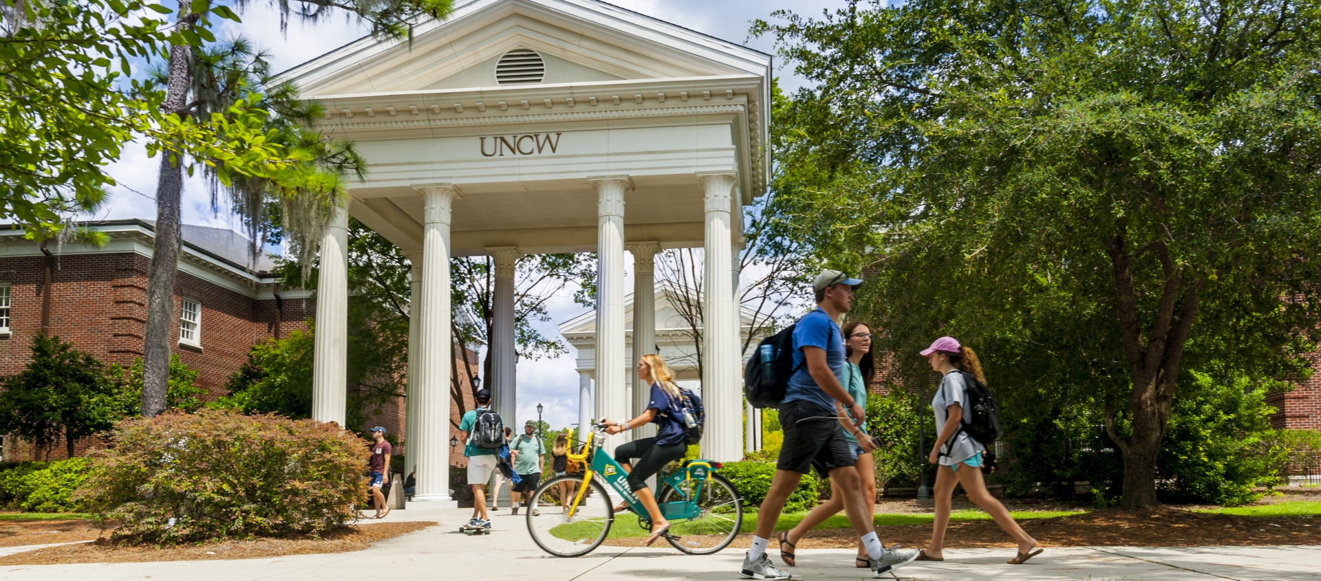 Students on a college campus